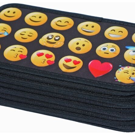 3-KOMOROWY PIÓRNIK EMOTIKON CZARNY